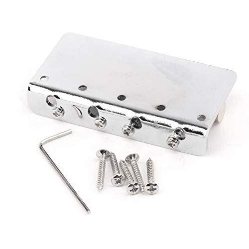 Musiclily Pro 57 mm Basgitaar Brug Messing Zadels voor 4-snarige Precision Bass of Jazz Bass, Chroom - Image 4