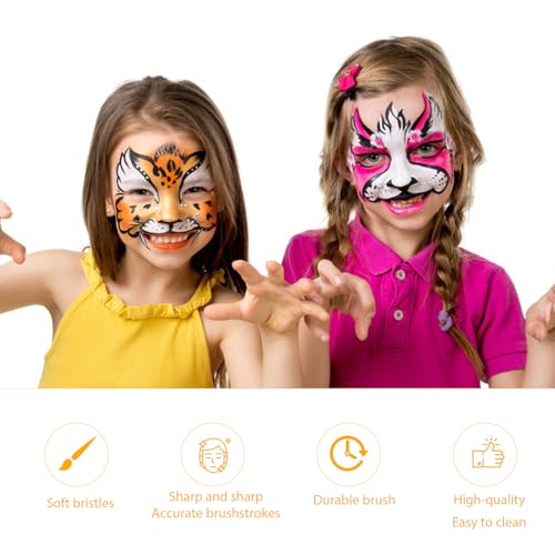 Landrain 12 Stück Schminkpinsel Set Kinderschminken with 10 Schmink Schwämmchen, Kinderschminke Pinsel, Schminkpinsel Karneval