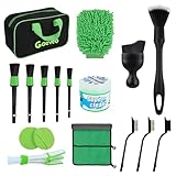 Goeveo 18PCS Car Cleaning Kit, Professional Car Washing Kit for Cleaning Interior, Exterior, Wheels, Dashboard, Upholstery Care, Car Interior Cleaner for Car Owners and Enthusiasts
