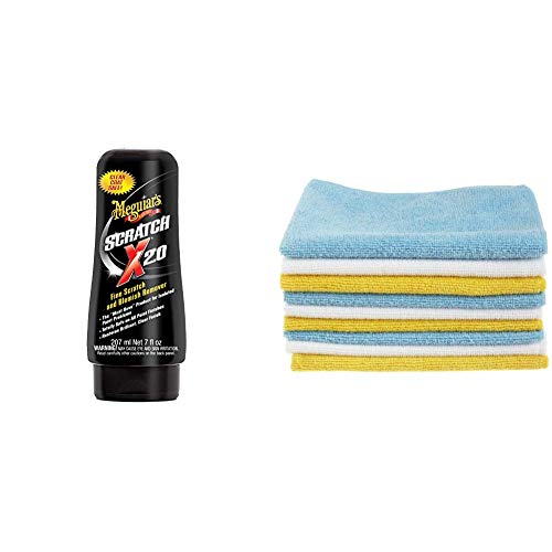 Meguiar's G10307 Scratch X 2.0 efface rayure voiture avec 12 chiffons microfibre Amazon Basics