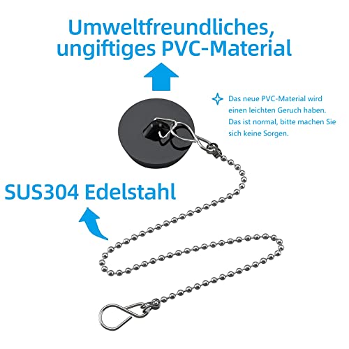 Frap Abflussstopfen 2 Pack Waschbeckenstöpsel, Ø 41 to 36 mm Badewannenstöpsel mit 35 cm Stöpselkette, Waschbeckenstöpsel Verschluss, Abflussstopfen für Waschbecken, Spülbecken, Küchenspüle