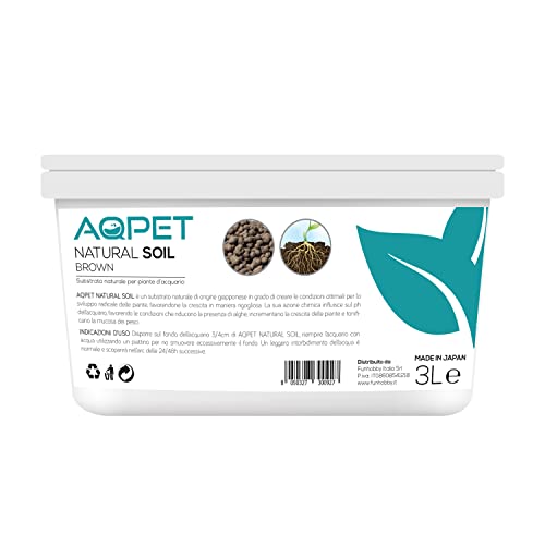 Aqpet Fondo Naturale Fertilizzante Giapponese Per Piante In Acquario Colore Brown 3 Lt