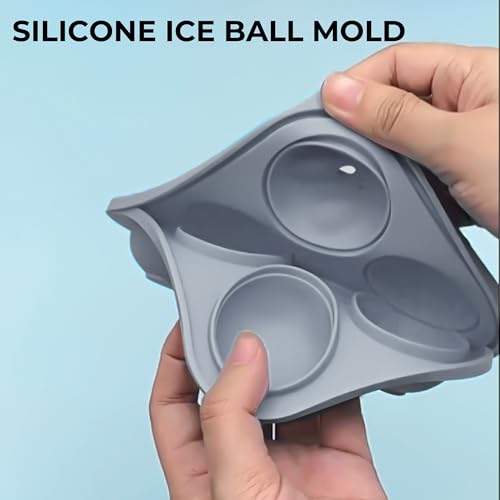 Bandeja de Hielo de Silicona con Tapa 6 Cavidades Circulares Gris miniatura 4