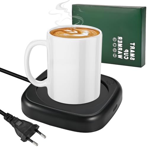 Tigvio Tassenwärmer Kaffeewärmer, Wärmeplatte mit 2 Temperatureinstellungen, Home Büro Gadgets für Kaffee Kakao Milch Tee, Elektrischer Kaffeewärmer Wärmeplatten als Geschenke für Kaffeeliebhaber
