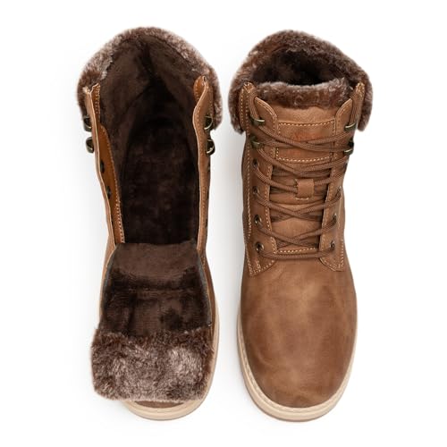 ANJOUFEMME Winter Snow Boots for Women Waterproof, womens Warm work Hiking Boots2