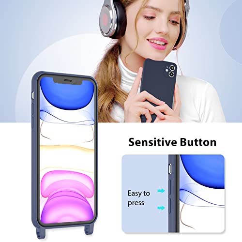 UEEBAI Capa de telefone com cordão transversal para iPhone 11 de 6,1 polegadas, capa de telefone de