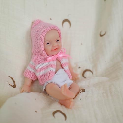 Muñeca Reborn Bebé Silicona Mini 15 cm Realista miniatura 4