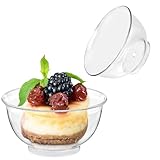 Zezzxu 100 Pack 2 oz Mini Dessert Cups, Clear Plastic Reusable Small Round Party Serving Tiny Bowls for Individual Appetizers, Trifle, Cheesecake, Hors D'oeuvres