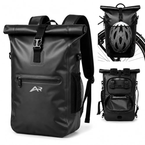 AeroRide Fahrradtasche Gepäckträger 3in1: Gepäckträgertasche als Rucksack & Umhängetasche | 23L Wasserdicht | Laptopfach | Reflektierend