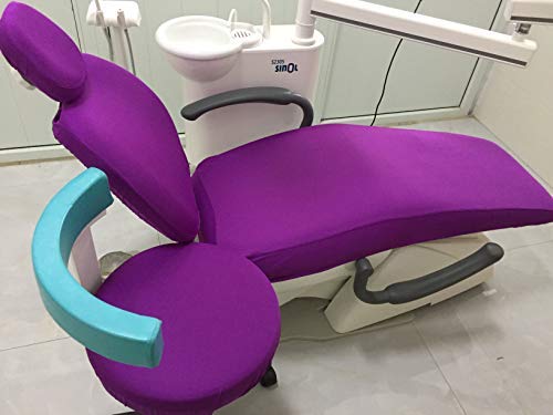 Dental Chair Unit Dentist Cover Sleeves Elastic Protector Washable Headrest Backrest Purplish Red <1 Set>