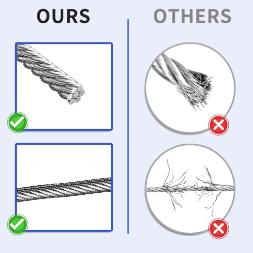 Luckin 1000Ft Premium Deck Railing Cable - 1/8" Diameter T316 Stainless Steel Cable, 7X7 Strands Wire Railing Hardware #TOP4