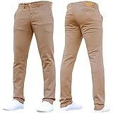 Crosshatch Mens 'Brooks' Stretch Chino Slim Fit Leg Trousers Jeans by JeanBase Sand 32W X 32L