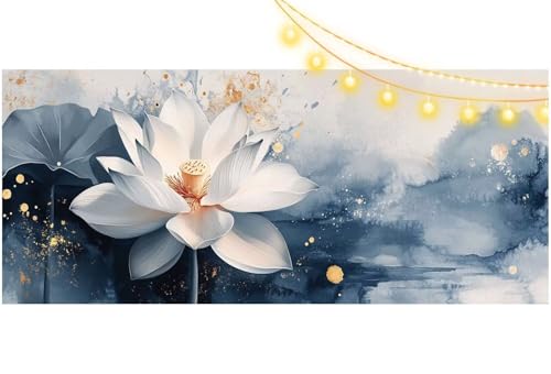 Broderie diamant lotus grand format 140x70 pour un salon élégant