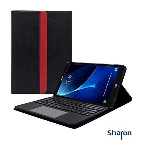 Sharon SI54310 Samsung Galaxy Tab A 10.1 (2016) T580N, T585N Bluetooth Tastatur Schutzhülle mit Multitouch-Touchpad, deutsches QWERTZ-Layout,