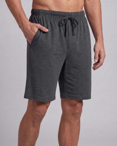 Image of Real Essentials 3 Pack: Mens Cotton Ultra-Soft Knit Sleep Pajama Shorts & Lounge Wear (Available In Big & Tall)
