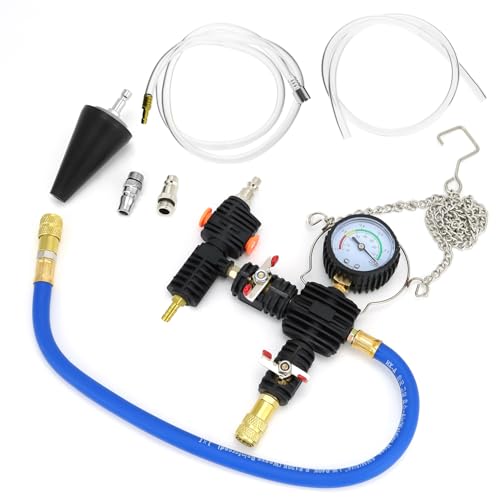 QWORK® Kühlsystem Entlüftungsgerät Tester, Kühlsystem Entlüftungsgerät, KFZ Kühler Abdrückgerät Entlüften Prüfer