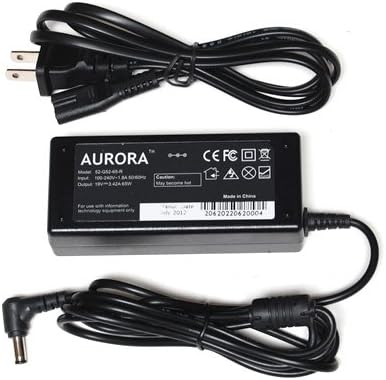 AURORA™ 19V 3.42A 65W Laptop AC Adapter for Clevo M560A M570A M570ETU M570RU M570TU M570TU M570U M571RU M571TU M575U M57A M57RU M57U M590K M590KE M5X0V M620NC M621NC M660JE M660N M660S M660SE M660SR M660SRU M660SU M661N M661SE M661SR M661SRU M661SU M665JE M665N M665S M665SE M665SR M665SRU M665SU M670SRU M670SU M675SRU M675SU 10Ft Power Cord / Notebook Battery Charger