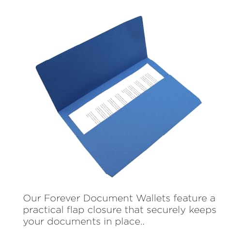 Exacompta Forever Document Wallets, 290gsm, Foolscap - Blue, Pack of 253