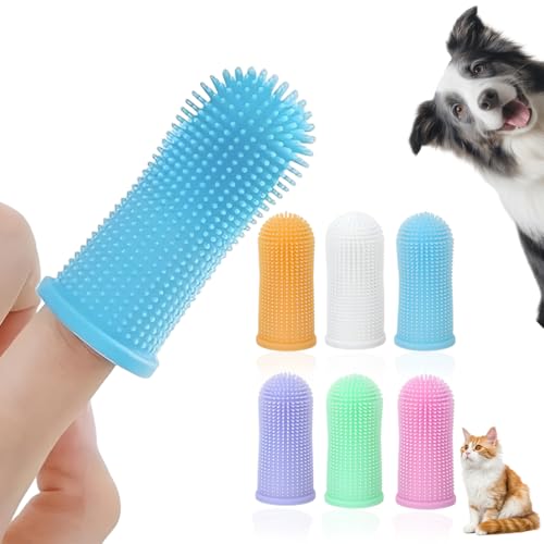 LACHT 12 Pcs Spazzolino Per Cani, 360º Spazzolino Da Denti Del Dito Del Cane, Silicone Pets Denti Pulizia Spazzolino Per Cani, Cuccioli, Gatti & Piccoli Animali Dentali Cura Dentale