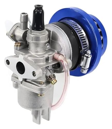 Para 47cc 49cc Para Mini Quad ATV Dirt Pocket Bike Motor De Motocicleta De 2 Tiempos Carburador Con Filtro De Aire Conjunto carburador(Blue)
