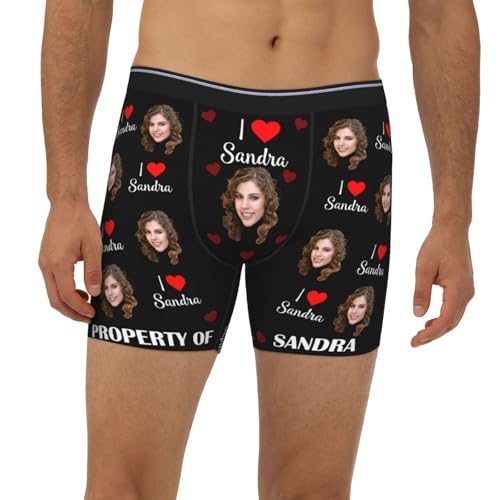 Custom Boxers for Men Personalized Long Underwear with Photo Face On Them Customized Gifts for Boyfriend Husband Him2