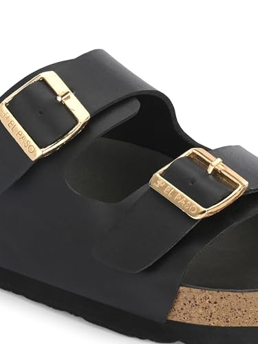 Image of EL PASO Leather Fashion Sandals Casual Platform Heels Wedges Cork Sole Sandal for Women & Girls
