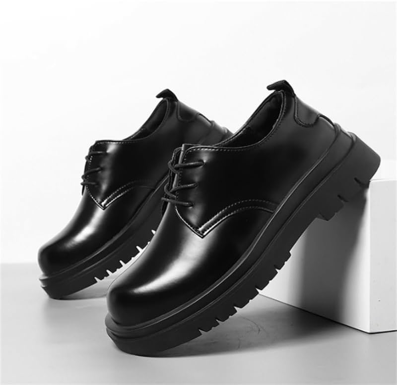 Men's Business Rubber Shoes Thick-soled Lace-up Shoes for Men Round-toed Comfortable Versatile Breathable Non-slip wear-resistant Oxford Shoes
