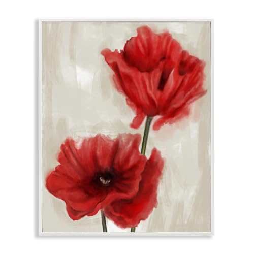 Soft Petal Poppies Floral, 16 x 20 Inch Framed Giclée Print