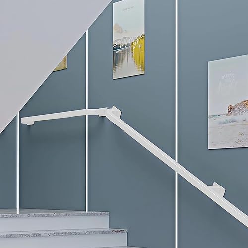 Balustrade murale extérieure anticorrosion kit complet rampe blanche 30cm