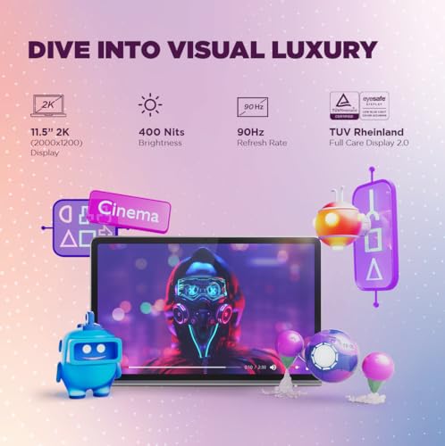Lenovo (Smartchoice) Tab Plus with Octa JBL Hi-Fi Speakers| 8 GB RAM, 256 GB ROM| 11.5 Inch, 2K, 90 Hz Refresh| Wi-Fi Tablet| Android 14| 45 W Fast Charger| Built-in Kickstand| Color: Luna Grey view 2