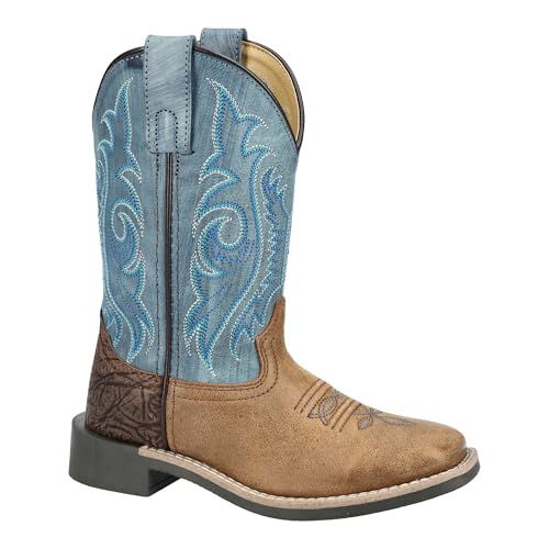 Smoky Mountain Western Boots Boys Leather Cole Brown Blue 3422Y4