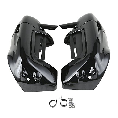 Motorcycle Gloss Black Left and Right Vented Fairing Lower Kit Fit Harley Davidson 1983-2013 Touring Models Gloss Black 