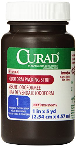 CURAD Sterile Iodoform Gauze Packing Strips 1 x 5 yds. Wound Care Essentials