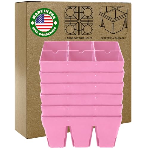 Epic Gardening 6-Cell Seed Starter Tray - 6 Trays - Pink