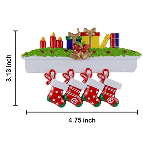 2022 Family Christmas Ornament Personalized Mantel Stockings Family Of 4 Ornament Christmas Tree Decor Custom Keepsake Gift For Parents, Kids, Grandparents, Friends #TOP2