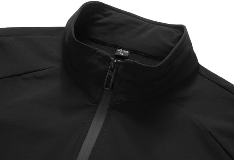 Mens Fall Business Stand Collar Hiking Jacket Lightweight Windproof Rainproof Sport Zip Up Outerwear