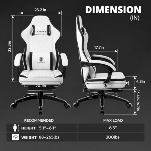 AONELAS  - Sedia da gaming in pelle PU traspirante, con cuscino a molle insacchettate, sedia ergonomica per computer con supporto lombare massaggiante, girevole, regolabile, con poggiapiedi - Sedia gaming - Immagine 2
