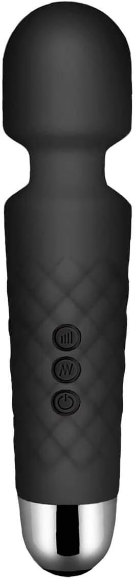Wand Massager, Electric Massager, 8 Powerful Speeds and 20 Vibration Modes, USB Rechargeable Cordless Quiet Waterproof