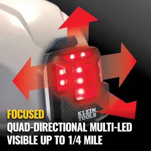 Klein Tools 56063 Rechargeable Safety Light with Magnet, Red, Mounts to Klein Hard Hats and Safety Helmets by KLEIN TOOLS - Image 3