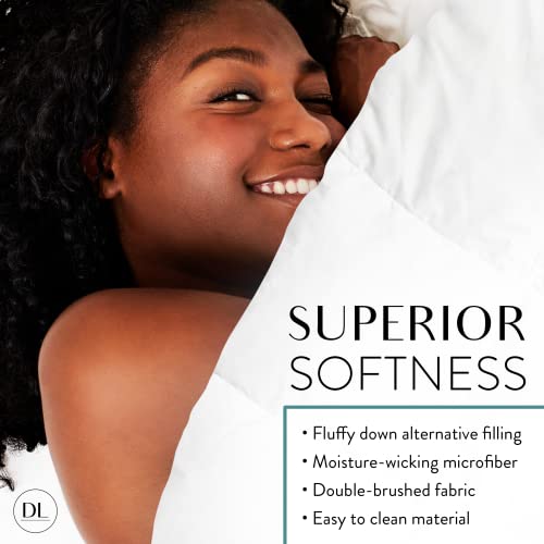 Image of Danjor Linens Duvet Insert King - Lightweight Down Comforter for King Size Bed - Cooling, Microfiber, Down Alternative Fill - Machine Washable, White