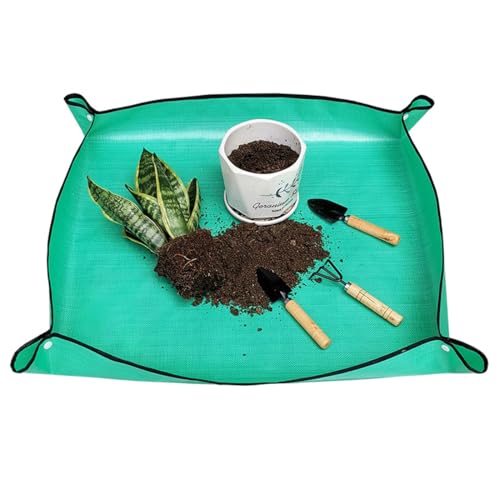 SGERUFZ 1 Pcs Alfombrilla Impermeable para Trasplantar Plantas de Interior, Alfombra de Jardín Portátil, Plegable para Plantas de Interior, Suculentas, Alfombrilla para Plantas (68,1 x 68,1 cm)