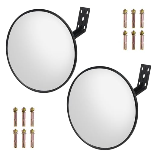 2PACK 12-Inch Convex Security Corner Mirror (Clear View), Wide Angle Adjustable Fixing Bracket for Indoor and Outdoor Use, Curved Safety Mirror for Room Driveway Parking Garage Office