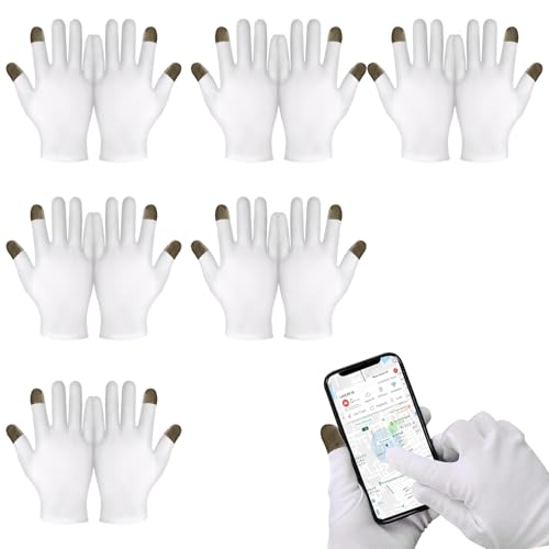 6 Paar Baumwollhandschuhe Baumwollhandschuhe Neurodermitis Fingerlos Fingerlose Feuchtigkeitsspendende Handschuhe Fingerlose Baumwollhandschuhe