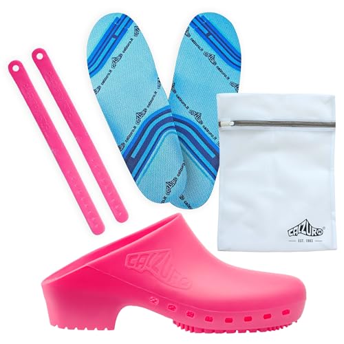 Image of CALZURO Classic Work Clogs Without Holes - Unisex Nursing Clogs - Non Slip Shoes - Autoclavable Rubber Kitchen Shoes for Women and Men -