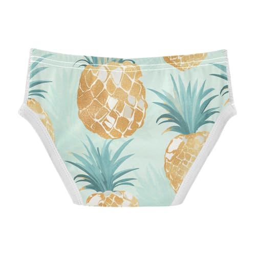 KLL Gold Glitter Pineapples Mint Toddler Boy Cotton Athletic Underwear Breathable Children Panties2
