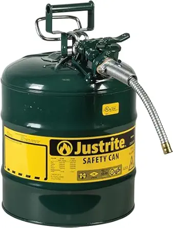 Justrite AccuFlow 7250420 Type II Galvanized Steel Safety Can with 5/8
