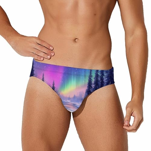 Bañador para hombre sexy de secado rápido estilo paisaje invernal