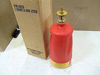 Justrite Dispenser Bottle - 4 Dia.X10-1/2H - 1- Quart Capacity - Red
