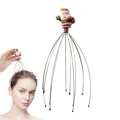 Massaggiatore per cuoio capelluto - Artiglio flessibile per massaggio alla testa natalizio | Strumento portatile per massaggio alla testa con frusta per massaggiatore per la testa per un massaggio ril