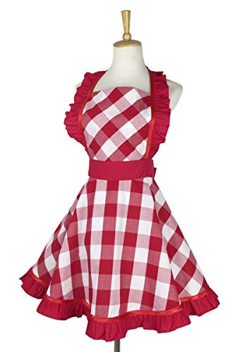 Hyzrz APRON-WOMEN-101 Lovely Retro Aprons For Women With Pocket Cotton Cooking Mother'S Day Apron Dress Gift thumb #2